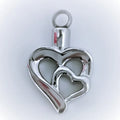 Double Heart Urn Necklace Stainless Steel Hollow Heart Ashes Pendant Jewelry Cemetery Memento Heart Keepsake Cremation Urn Ashes