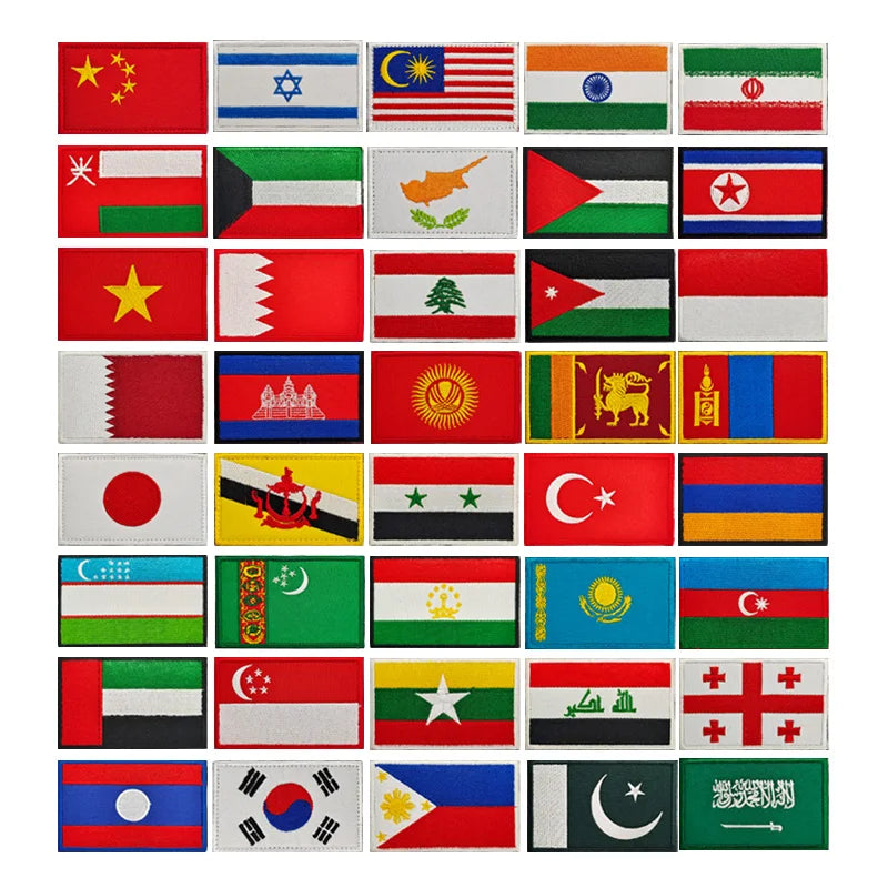 National Flag Embroidery Patch With Hook and Loop Clothing Bag Accessories