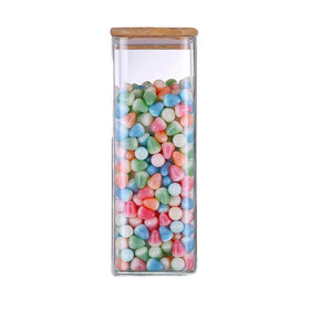 Stackable Square Borosilicate Glass Jars for Home Kitchen Airtight Food Storage with Flip Top Lid BPA-Free