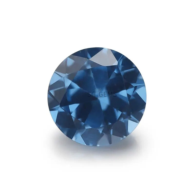 ST Gems Loose Round Brilliant Cut Gemstone 107# Blue Spinel Stones for Jewelry Making
