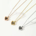 Exclusive Jewelry Stainless Steel Heart Projection Photo Pendant Necklace 100 Languages I Love You Stone Heart Necklace