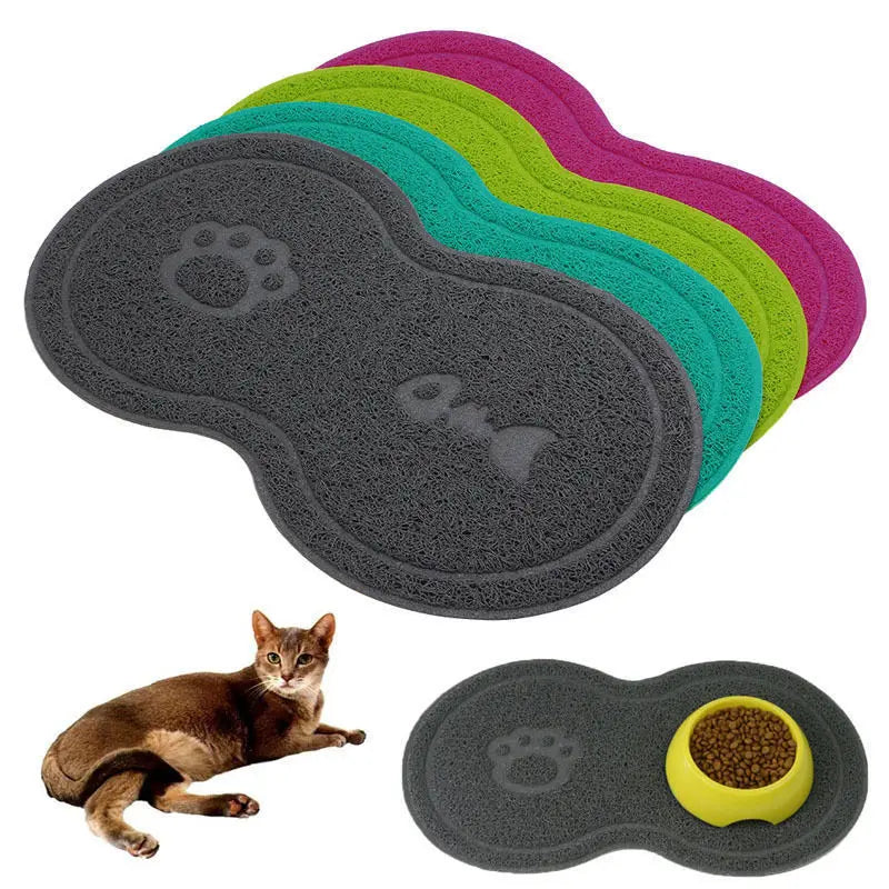 Kingtale Pet Supplies 8-shaped Waterproof Non-slip Cat Litter Box Mat Pet Pad Pet Cleaning Supplies PVC Cat Toilet Mat
