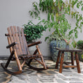Flatpack Comfortable Traditional Solid Wood Adirondack Rocking Chair for Backyard Garden Outdoor Patio Living Room Villa