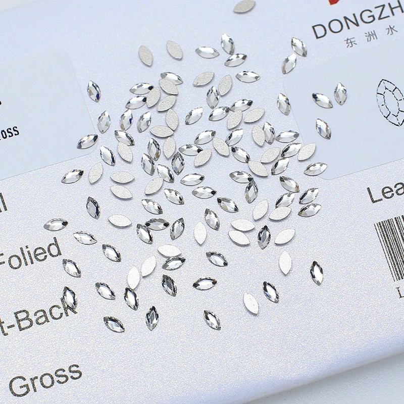 Dongzhou Luxury Quality Flatback Horse Eye Shaped Glass Rhinestones Wholesale Loose Crystal Beads Jewelry Nails DIY Accessories