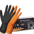12 Inch Pure Nitrile 6 8 Mil Oem logo Custom Mechanic Diamond Texture Heavy Duty Truck Industry Work Chemical Proof  Glove
