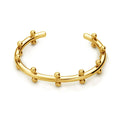 Fashion Metal Cuff Bracelets and Bangles Gold-Plated Brass With Small Beads Elegant Metal Pulseiras Decorations
