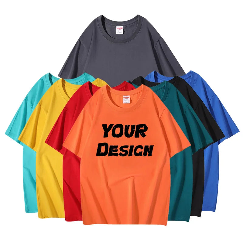 Wholesale Custom Your Brand Logo 100% Cotton Tshirt Blank Men T Shirt Plain Casual Men's T-shirts Loose and Comfortable