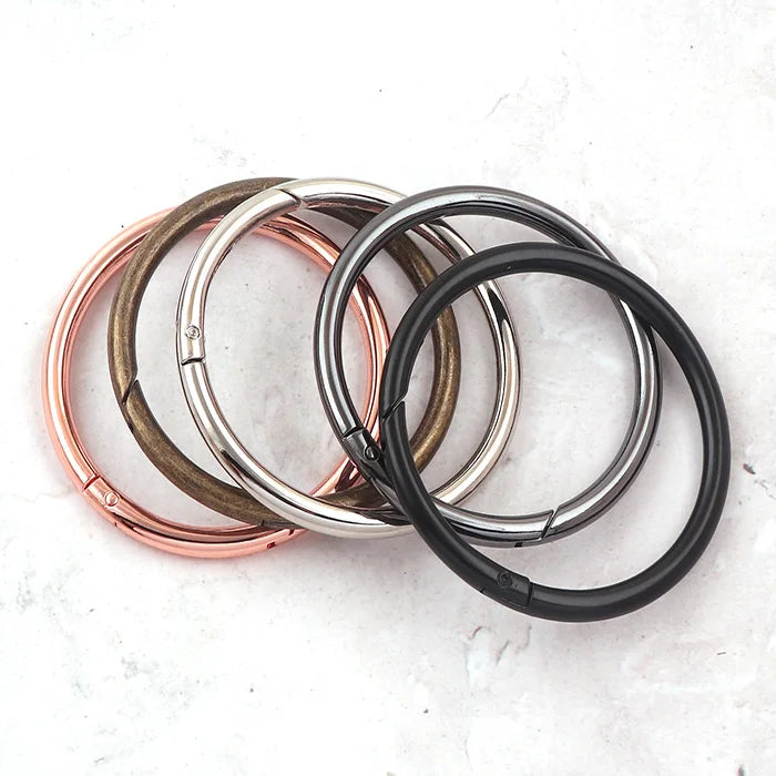 Alloy Metal Round Spring Gate O Ring Carabiner for Bag Leather