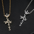 Iced Out Jewelry Wholesale AAA Zircon Hip Hop Top Level Cactus Jack Letter Cross Cross Cactus Jack Bling Bling Street Pendant