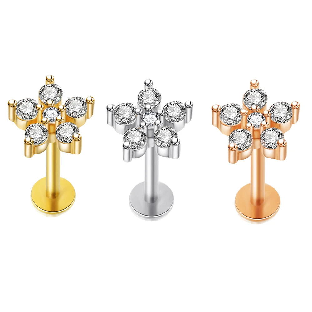 16G Stainless Steel Labret Monroe Lip Ring Tragus Helix Cartilage Earring Stud Barbell Body Piercing Jewelry for Women Men 20pcs