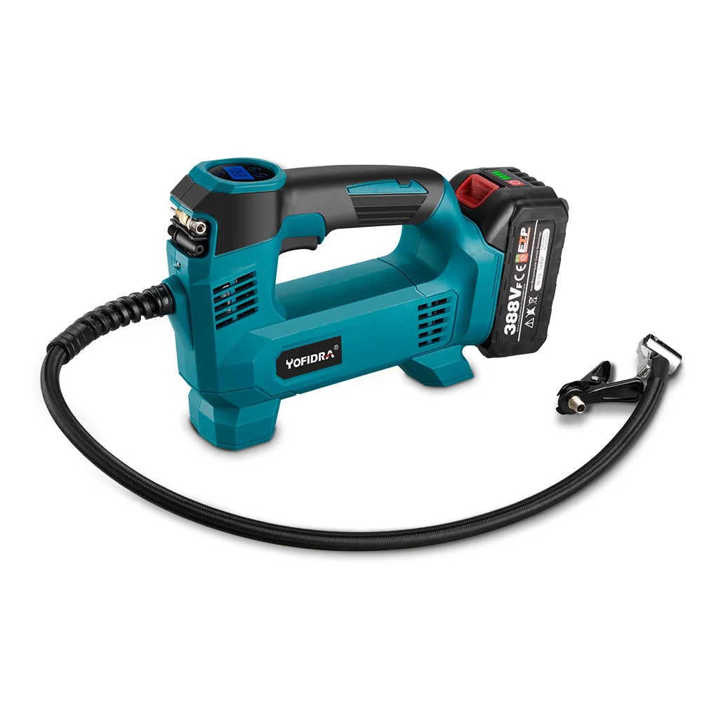 Cordless Electric Air Pump with Digital Display Rechargeable Car Tire Electric Inflator Pneumatic Tool for  18V Battery