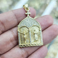 CZ8789 18k Gold CZ Pave Holy Church Pendant St Benedict San Benito Abad CZ Jesus and Guadalupe Saint Charm Pendants