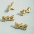 Hot Sale Creative Chrome Silver Gold Bow Solid Brass Drawer Handles Cabinet Copper Pull
