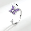 Women's Fashionable Gold Butterfly Windmill Opening Ring Rotatable Anti-Stress Anxiety Jewelry for Fidgeters Stress Relief