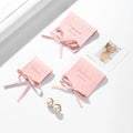 Wholesale pink Pouches Jewellery Microfiber logo Custom Jewelry Pouches Earrings Packing Pouch Custom Jewelry Bag