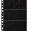 Trading Card Sleeve Pages 9 Pocket Game Cards Collector Photo Album 11 Holes Fit 3 Ring Binder Transparent Black PP Inner Pages
