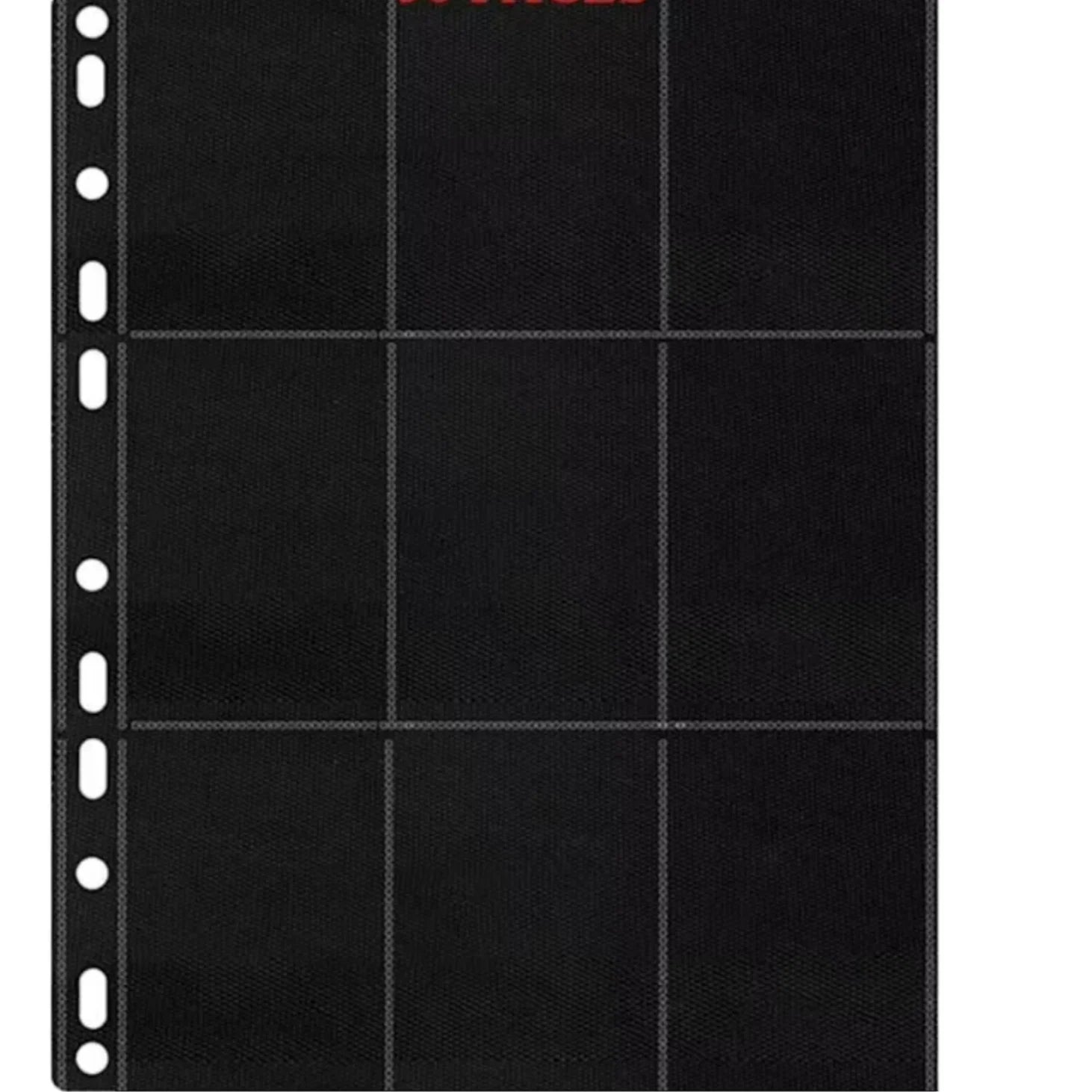 Trading Card Sleeve Pages 9 Pocket Game Cards Collector Photo Album 11 Holes Fit 3 Ring Binder Transparent Black PP Inner Pages