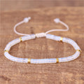 61 Colors Bohemia 4mm Minimalist Handmade Small Natural Stone Beads Braided Bracelet Dainty Adjustable Gemstone Bracelet Jewelry