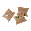 Custom Logo Printing Brown Kraft Paper Recyclable Folding Pillow Box with Embossing for Silk Scarves Socks Fur Gifts