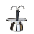 Custom 2 Cups 100ml Double Tube Stainless Steel Mocha Pot European Coffee Pot Espresso Coffee Appliances