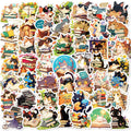 50 Pcs Cat Reading Graffiti PVC Self Adhesive Stickers for Laptop Phone Case Suitcase Skateboard Guitar Helmet and Books
