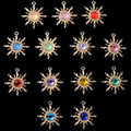 Creative Gold Plated Baroque Water Transparent Gemstone Sunflower Pendant for Diy Bracelet Necklace Earring Jewelry Accessories