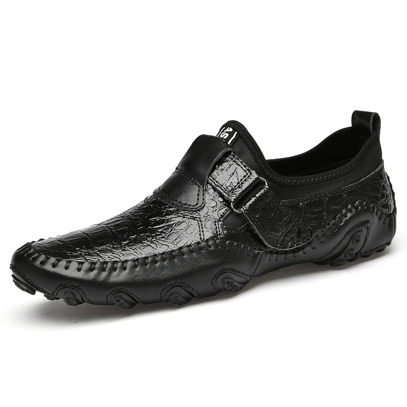 Wholesale Men's Casual Winter Genuine Cow Leather Flats Loafers Moccasins Slip-On Mens Loafers with EVA Insole Male Shoes