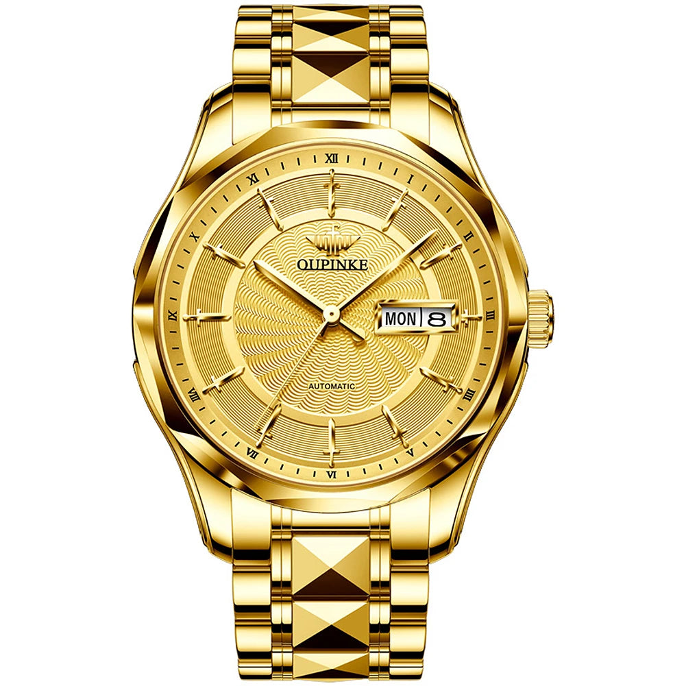 Oupinke 3172 Classic Elegant Powerful Luminous Display Men Business Mechanical  Skeleton Automatic Watch