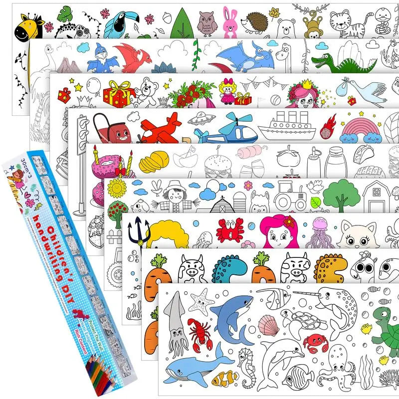 Premium Customize Children's Drawing Roll Drawing Paper Roll for Kids DIY Painting Drawing Color Filling Paper