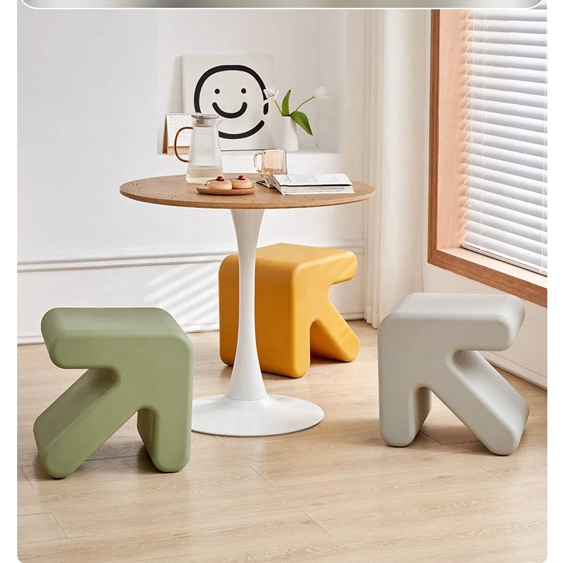 Modern Minimalist Corrosion-Resistant PP Stools Indoor/Outdoor Space-Saving Stackable Design for Bedroom Warehouse Use Plastic