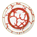 Luxury Saudi Arabic Bone China Dinner Set Ceramic Gold and Red Plate Dishes for Home Goods Decoration