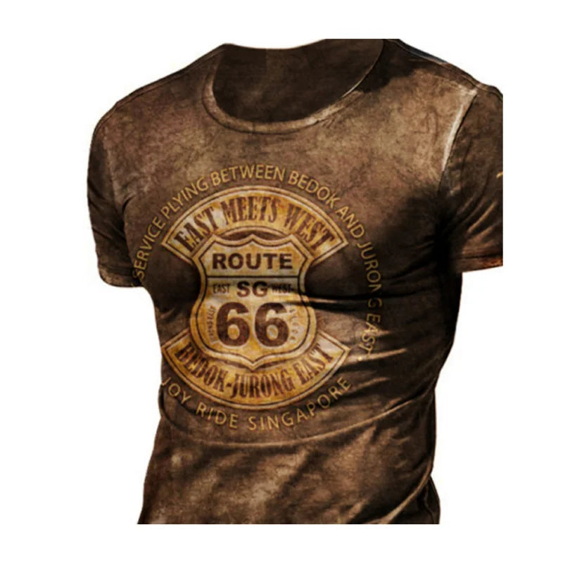 Custom Men's Retro Vintage Dress T Shirt Plus Size Breathable Printed Pattern De Luxe