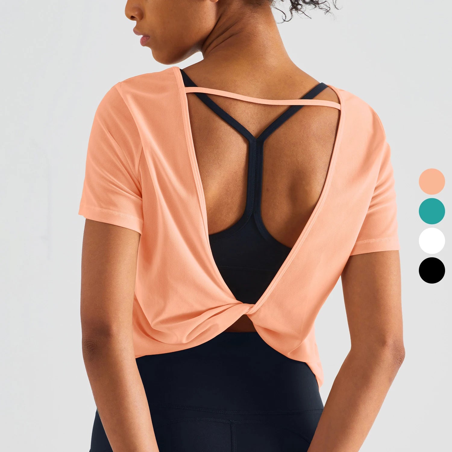Summer Trendy Quick-drying Hollow Out Yoga Short Sleeve Top Running Workout Sportswear Fitness Gym Shirts for Women