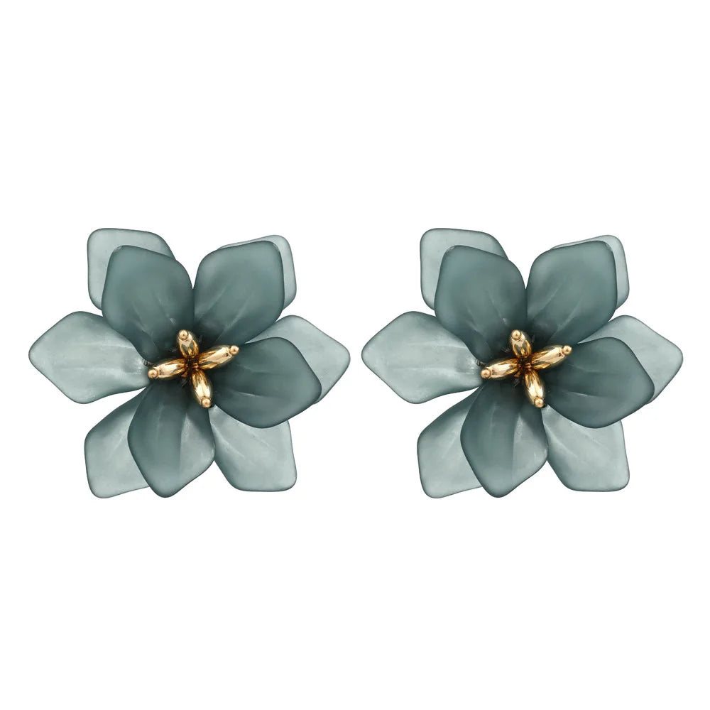Bohemian Popular Jewelry Vintage Floral Stud Earrings Beautiful Braided Resin Flower Earrings for Women Girls