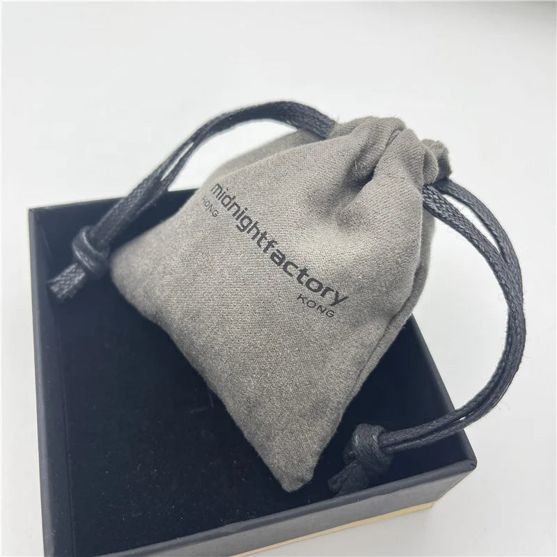 Custom Mini Suede Velvet Bag Drawstring Grey Suede Jewelry Pouch Bags