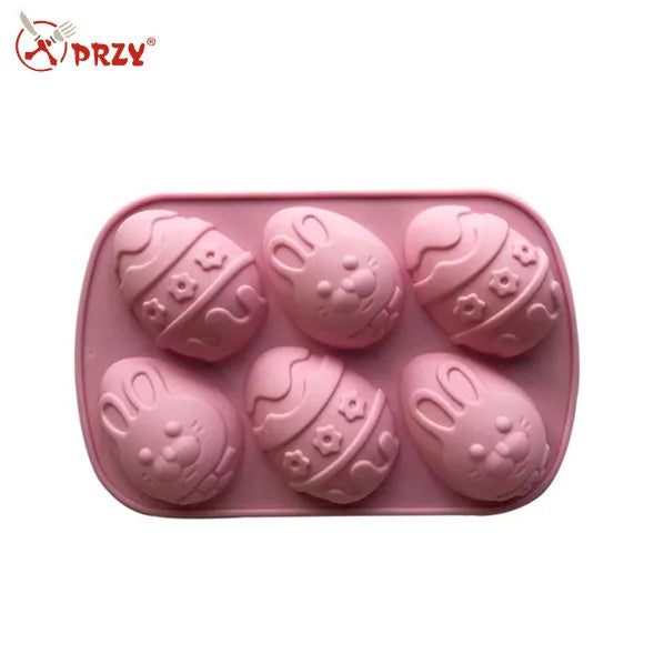 Easter Egg Rabbit-shaped Handmade Soap Silicone Mold 6-hole Mould