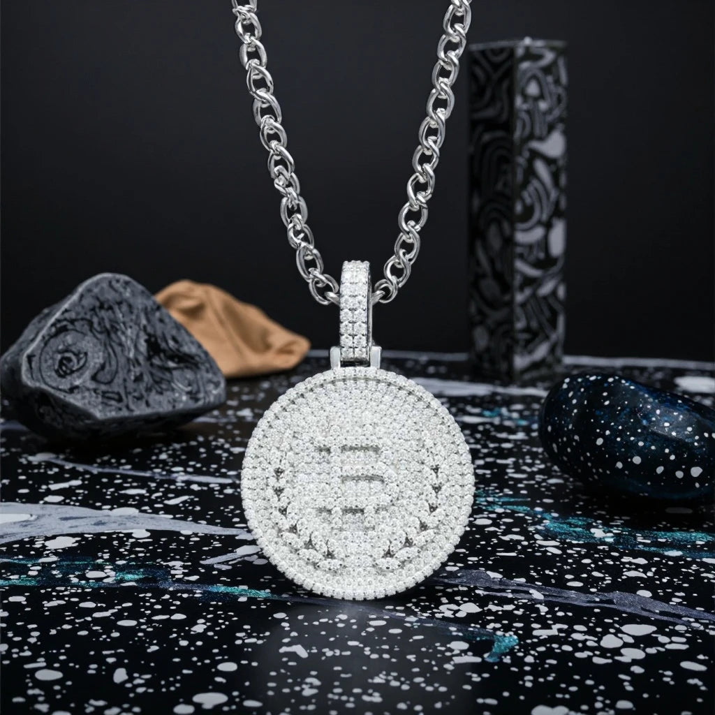 GRA Hip Hop Iced Out Bling 925 Sterling Silver Pass Diamond Tester VVS Moissanite  Cluster Letter B Pendant for Men Party Gift