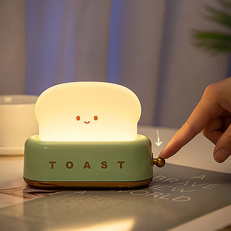 Upgraded Creative Toast Table  Lamp Desk USB LED Christmas Night Light for Children Room