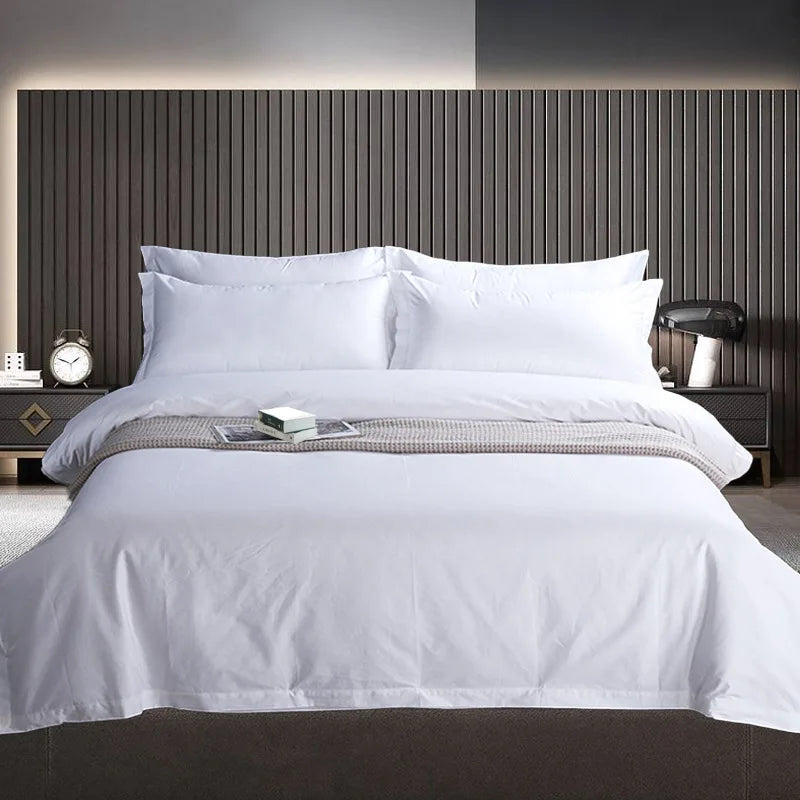 Luxury 100% Organic Cotton Woven Custom 4-Piece Bedding Set Eco-Friendly 300tc All-Season Duvet Cover Pillowcases