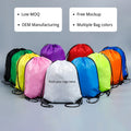Custom Printing Waterproof 210D Polyester Sport Gym Bag Promotional Stocked Nylon Backpack With Drawstring