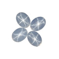 Wholesale White Sapphire Synthetic Corundum Star Sapphire Stone Oval Cabochon Flat Back Gemstone Star Sapphire