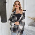 Wholesale Shirt Women Autumn Single-breasted Plaid Cardigan Stitching Long-sleeved Casual Ladies Jacket