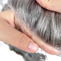 Natural Remy Hair 0.02mm 0.03 mm Super Thin Skin Toupee V Loop PU Base Invisible Hairline Mens Hair Unit for Men