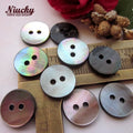 Small Order Quantity 9mm 12.7mm 2 Holes Flat Natural Black MOP Shell Washable High Quality Niucky Brand Sea Shirt Buttons