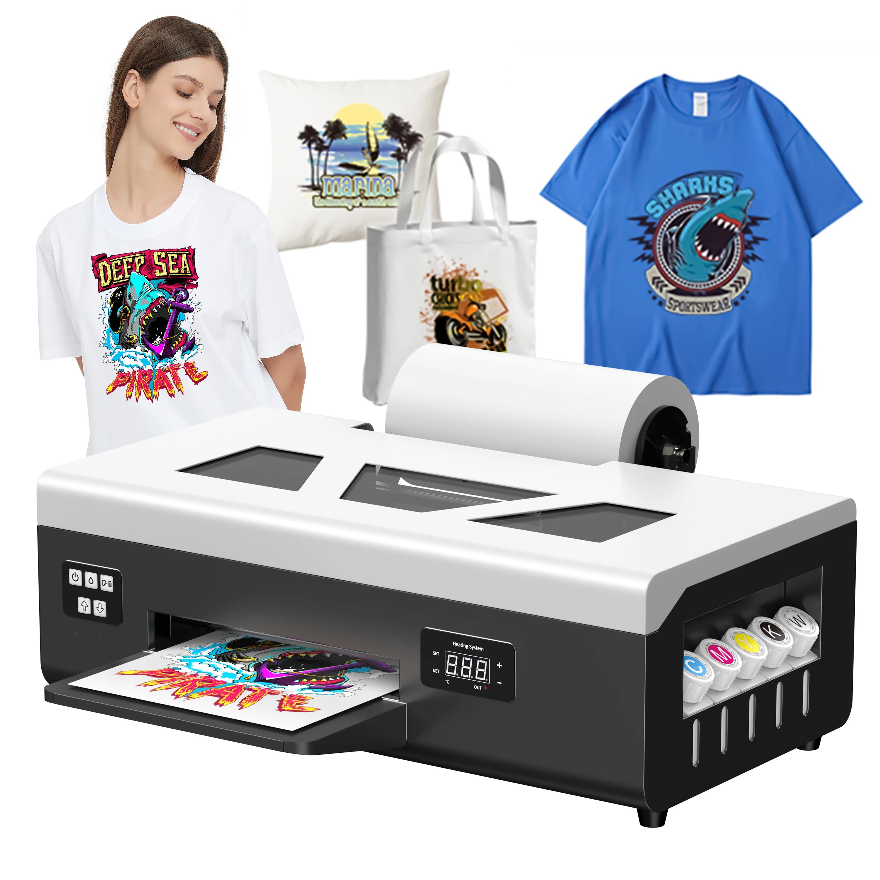 Colorsun DTF Digital Transfer Film for T Shirt Shoes Jeans Bags A4 DTF Printer for Roll Printing