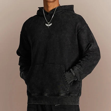 Heavy Plain Custom Heavyweight Distress Oversized Blank Stone Acid Vintage Wash Hoodie