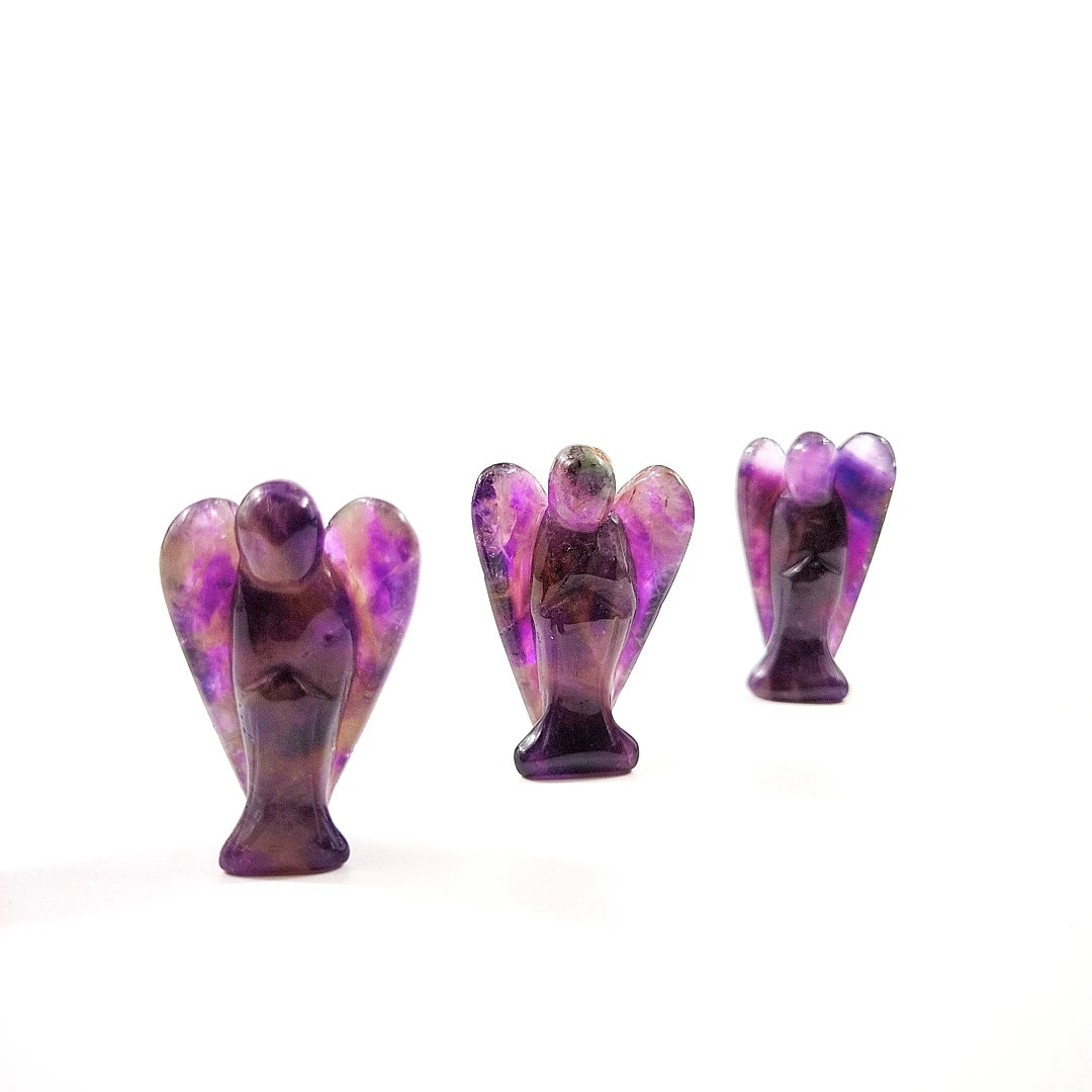 Huiying Indoor Home Decoration Stone Animal Sculpture Amethyst Angel 1.5 Inch Crafts