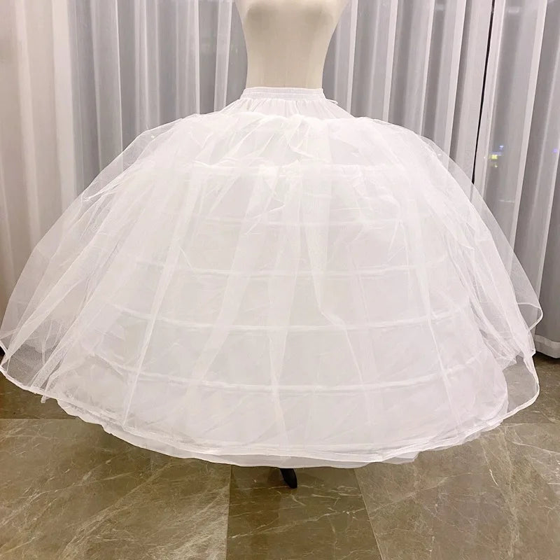 QUEENSGOWN Stock 7 Hoops Petticoat for Bridal Wedding Dress Big Fluffy Women Dress Petticoat With Mesh Adjustable Petticoat