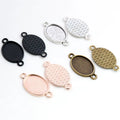 13x18mm Inner Size Antique Silver Plated 4 Colors Simple Cameo Cabochon Base Setting Charms Pendant Necklace Findings