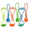 Pet Tug Toys Dog Cotton Rope Ball Toys Dog Puzzle Teething Toys Training